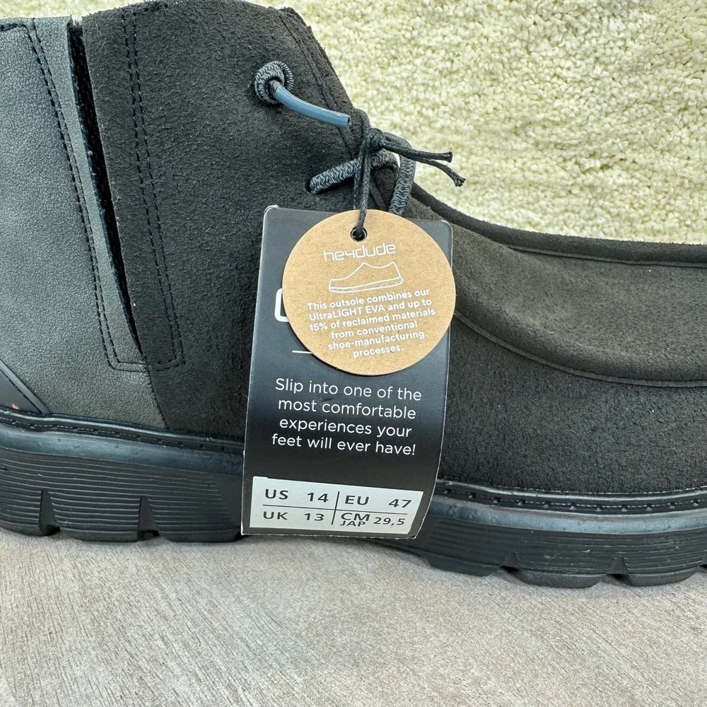 Hey Dude Boris Eco Granite Mens Size 14 Casual Slip On Lightweight Comfort Shoes